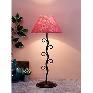 devansh pink jute abstract table lamp