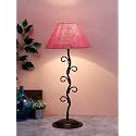 Devansh Pink Jute Abstract Table lamp