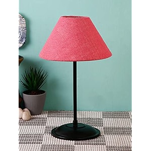 devansh pink jute jute table lamp with black base