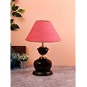 Devansh Pink Jute Table lamp with Black Base