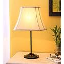 Devansh Rectangular Off White Cotton Designer Stick Iron Table Lamp