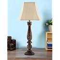 Devansh Rectangular Off White Cotton Shade Lamp with Wood Base for Decoration/Office/Home/Gifting/Study for Office/Home/Gifting -(12x8x23.4) Inches -
