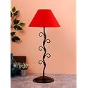 Devansh Red Cotton Abstract Table lamp