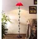 Devansh Red Cotton Leaf Floor Lamp
