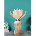 Devansh Rose Bamboo Shade Lamp with Wood &amp; Mosaic Glass Base for Decoration/Office/Home/Gifting/Study for Office/Home/Gifting -(12x12x17.75) Inches -