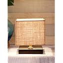 Devansh Square Beige Jute Shade Table Lamp with Iron Base