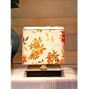 Devansh Square Multicolor Cotton Shade Table Lamp with Iron Base