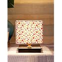 Devansh Square Multicolor Cotton Shade Table Lamp with Iron Base
