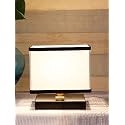 Devansh Square Multicolor Cotton Shade Table Lamp with Iron Base