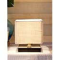Devansh Square White Jute Shade Table Lamp with Iron Base