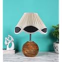 Devansh Vintage Multicolor Shade with Round Wood matki Natural (12x15) inches -23