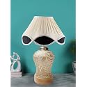 Devansh Vintage Multicolored Cotton Shade Lamp with Wood &amp; Mosaic Glass Base for Decoration/Office/Home/Gifting/Study for Office/Home/Gifting -(12x12x16.5) Inches -