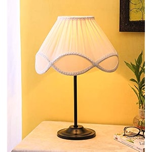 devansh vintage off white cotton stick iron table lamp