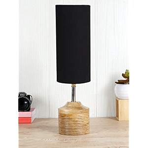 devansh wood table lamp with black cotton shade 23