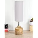 Devansh Wood Table lamp with Grey Cotton Shade (27)