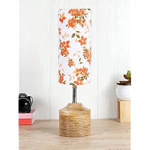 devansh wood table lamp with multicolor cotton shade 34