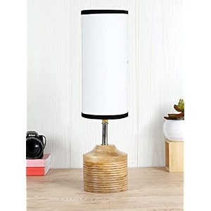 devansh wood table lamp with multicolor cotton shade 28
