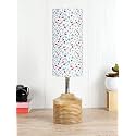 Devansh Wood Table lamp with Multicolor Cotton Shade (36)