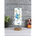 Devansh Wood Table lamp with Multicolor Cotton Shade (52)