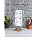 Devansh Wood Table lamp with Multicolor Cotton Shade (53)