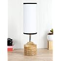 Devansh Wood Table lamp with Multicolor Cotton Shade (28)