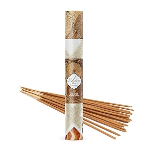 devdarshan aura oudh 40 incense sticks pack of 1  9 long stick  premium long-lasting soothing aroma  authentic natural with incense amp dhoop cone holder