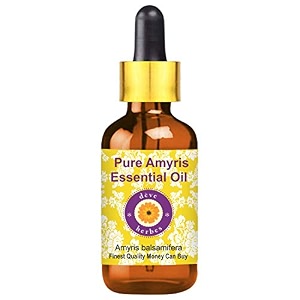 deve herbes amyris essential oil amyris balsamifera with glass dropper pure  non-sticky  non-greasy  lightweight  men amp women  all skin types  steam distilled 100ml