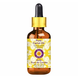 deve herbes pure carrot oil daucus carota with glass dropper  cold pressed  natural  undiluted  for diluting essential oils  for skin amp massage  men amp women  15ml