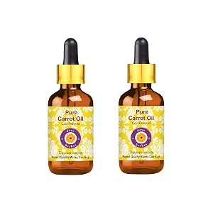 deve herbes pure carrot oil daucus carota with glass dropper  cold pressed  natural  undiluted  for diluting essential oils  for skin amp massage  men amp women  100ml x 2