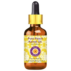 deve herbes pure peach kernel oil prunus persica with glass dropper  cold pressed  natural  undiluted  for diluting essential oils  for skin amp massage  men amp women  15ml