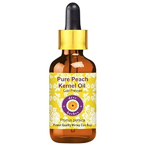 deve herbes pure peach kernel oil prunus persica with glass dropper  cold pressed  natural  undiluted  for diluting essential oils  for skin amp massage  men amp women  5ml