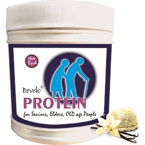 develo daily whey soy plant amp milk based protein powder for seniors elderly amp old age people men amp women - 500g vanilla