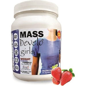 develo weight amp mass gainer protein for women amp girls health gain  1 kg powder strawberry
