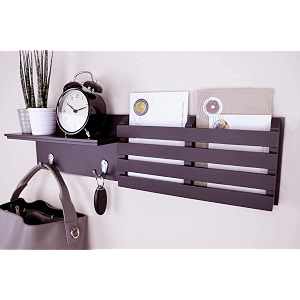 device bas with brown art shoppee brown art shoppee mobile stand mailampkey holder for wallwood coat rackmail sorter organizer with 2 metal key hooks for entrywaymudroomkitchenoffice brown