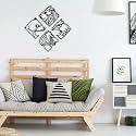 Device of MM Animals (Lion, Eagle, Raccoon, Boar) Wooden Black Designed Wall Art of Wall Hanging Decor Decoration Contemporary Home, Bedroom, Living Room, Office and Garden - 4 Pcs, 8 Inch