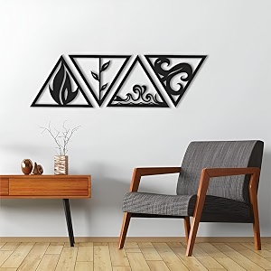 device of mm meraki mart 4 elements air fire earth water wall art hanging black designed wood decor sculptures black wall art decoration contemporary home- 8 inch