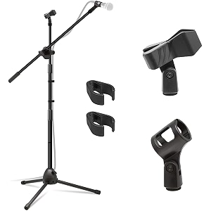 device of urban infotech boom mic stand dual clip holder boom arm for mic microphone suspension stand for stage studio home