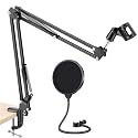 DEVICE OF URBAN INFOTECH Microphone Stand with Pop Filter Desk Clamp Mic Stand with Dual Layered pop Filter Boom Arm for Mic studio Singing Singing Studio Recording Podcast Mic Stand