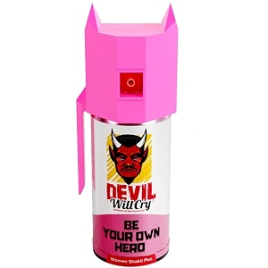 devil will cry pepper spray for women safety self defence of men girls and elderly with glass breaker cap and holster 35g set of 1 pink