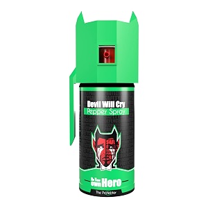 devil will cry pepper spray for women safety self defence of men girls and elderly with glass breaker cap and holster 35g set of 1 green