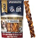 Devil Dog Pet Co Braided Bully Sticks for Large Dogs, 12 in 3 Pack