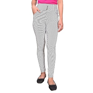 Devil Womens and Girls Spandex Striped Jegging