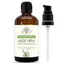 Devinez Aloe Vera Cold Pressed Oil with Premium Lotion Pump - Therapeutic Grade, 100% Pure Natural Oil for Glowing Skin, Body, Hair, Face Moisturizer, Massage and Aromatherapy (118 ml)