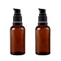 Devinez Amber Color Round Glass Bottle with Lotion Pump & Black Cap, 15 ml - Set of 2 for Essential Oils, Blends, DIY skin care, Cosmetics, Multipurpose Bottle for Home and Travel Purpose