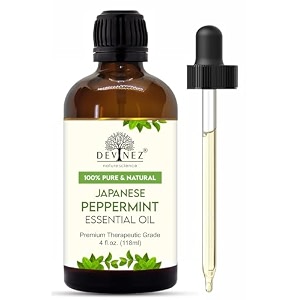 devinez japanese peppermint mentha arvensis essential oil with premium dropper - therapeutic grade 100 pure undiluted natural oil for aromatherapy diffusers and skin amp hair scalp care 118 ml
