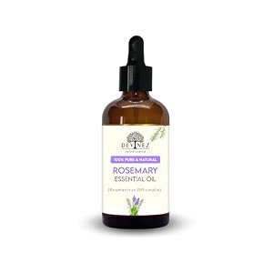 devinez rosemary essential oil with dropper 118 ml - undiluted 100 natural oil for haircare and skincare aromatherapy diffuser