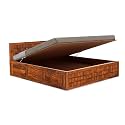 Kingdom King Size Bed with Hydraulic Storage for Bedroom - Solid Wood Double Bed with Storage - Natural Finish