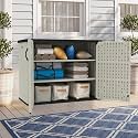Devoko 26 Cu Ft Resin Outdoor Storage Cabinet, Plastic Horizontal Shed