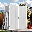 Devoko 5x3 FT Resin Outdoor Storage Cabinet, Plastic Shed with Floor