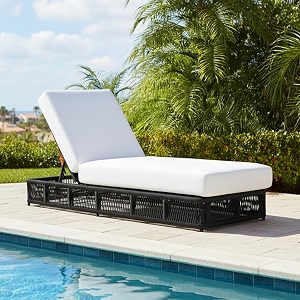 devoko outdoor rope single lounger uv amp water-resistant cushions with durable strong frame large load capacity furniture for poolgarden balcony black amp white